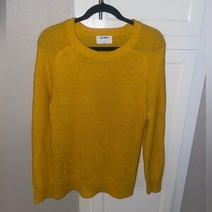 Old Navy Yellow Crew Neck Sweater Soft Knit